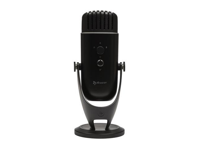 Arozzi Colonna Black Streaming and Gaming Microphone - Studio Quality with Adjustable Patterns