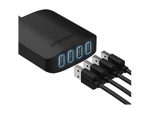 SABRENT USB 2.0 Sharing Switch up to 4 Computers and Peripherals LED Device Indicators (USB-USS4)