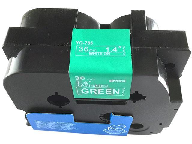 BROTHER TZe765 Label Tape Cartridge, White on Green, Labels/Roll: Continuous