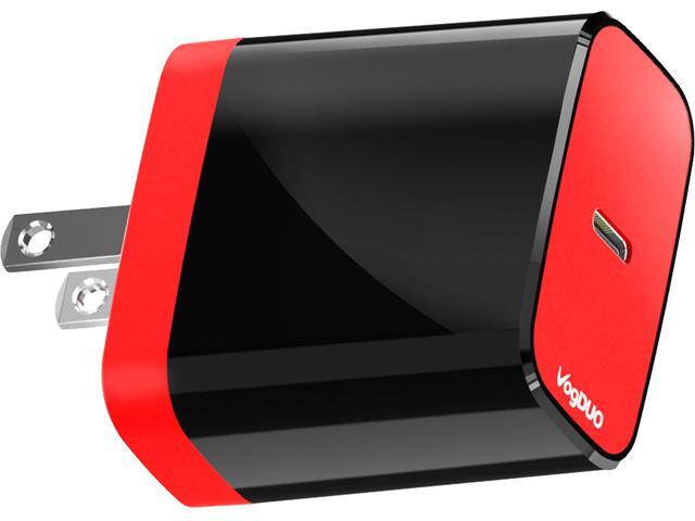VogDUO 18W Power Delivery Wall Charger, foldable AC plug, compatible with iPhone 12, iPad Pro, iPad, MacBook, Apple Watch, and Nintendo Switch