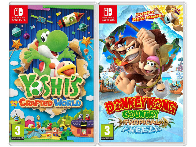 Yoshi's Crafted World + Donkey Kong Country: Tropical Freeze - Two Game Bundle - Nintendo Switch