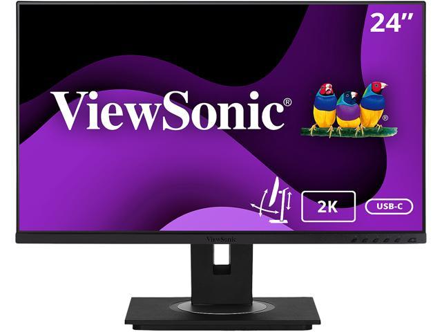 ViewSonic VG2455-2K 24 Inch IPS 1440p Monitor with USB 3.1 Type C HDMI DisplayPort and 40 Degree Tilt Ergonomics for Home and Office