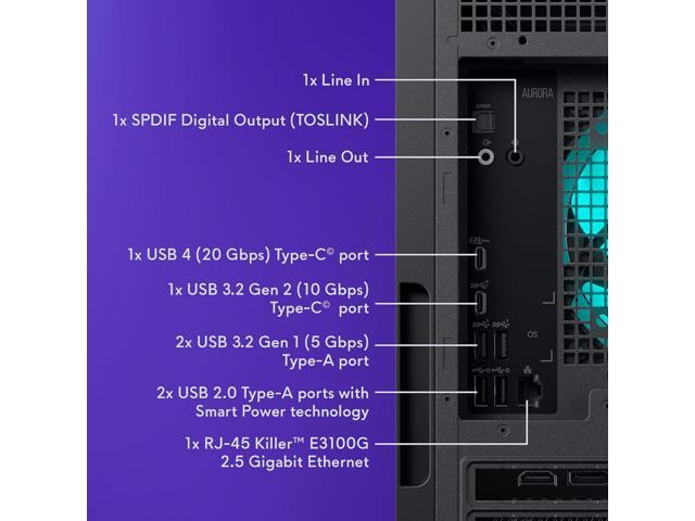 Alienware - Aurora Gaming Desktop - Intel Core Ultra 7 265F 2025 - 32GB Memory - NVIDIA GeForce RTX 5060 Ti 8GB - 1TB Storage - Black - image 6