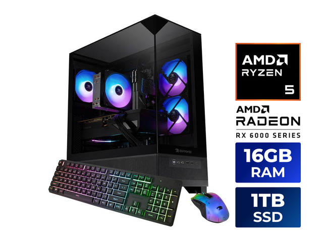 iBUYPOWER Element SE Gaming PC Desktop Computer AMD Ryzen 5 5500 CPU, AMD Radeon RX 6500XT 4GB GPU, 16GB DDR4 Non-RGB RAM, 1TB NVMe SSD, Windows 11...