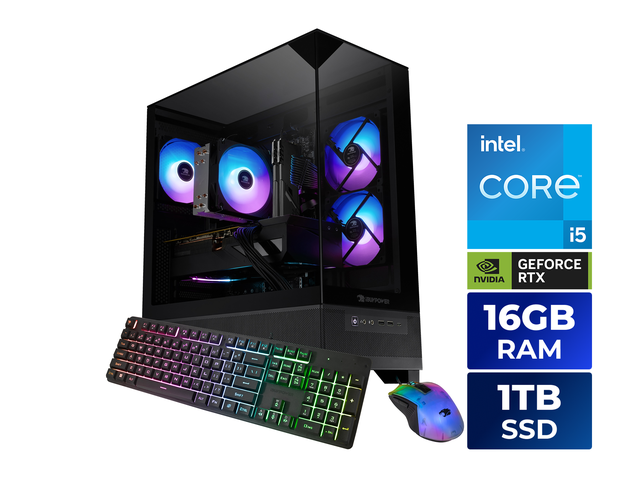 iBUYPOWER Element SE Gaming PC Desktop Computer Intel Core i5 14400F CPU, NVIDIA GeForce RTX 5050 8GB GPU, 16GB DDR4 Non-RGB RAM, 1TB NVMe SSD,...