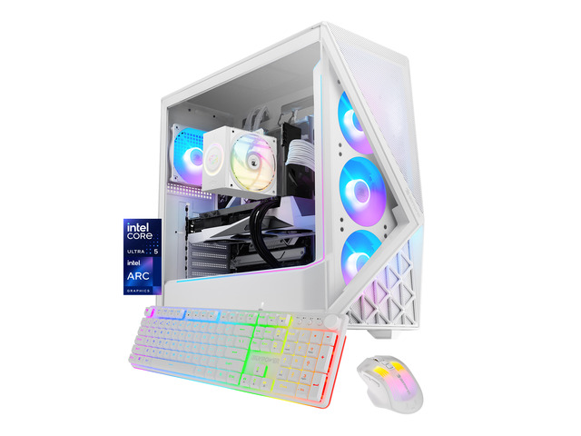 iBUYPOWER Slate Gaming PC Desktop Computer Intel Core Ultra 5 225F CPU, INTEL Arc B570 10GB GPU, 16GB DDR5 RAM, 1TB NVMe SSD, Windows 11 Home,...