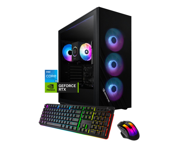 iBUYPOWER Scale Gaming PC Desktop Computer Intel Core i5 14400F CPU, NVIDIA GeForce RTX 5060Ti 8GB GPU, 16GB DDR4 Non-RGB RAM, 1TB NVMe SSD,...