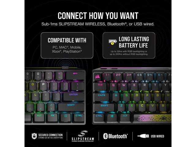 CORSAIR - K70 Pro Mini Wireless 60% RGB Mechanical Cherry MX SPEED Linear Switch Gaming Keyboard with swappable MX switches - Black - image 5
