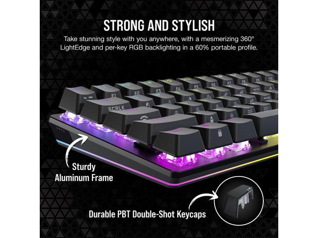 CORSAIR - K70 Pro Mini Wireless 60% RGB Mechanical Cherry MX SPEED Linear Switch Gaming Keyboard with swappable MX switches - Black - image 6