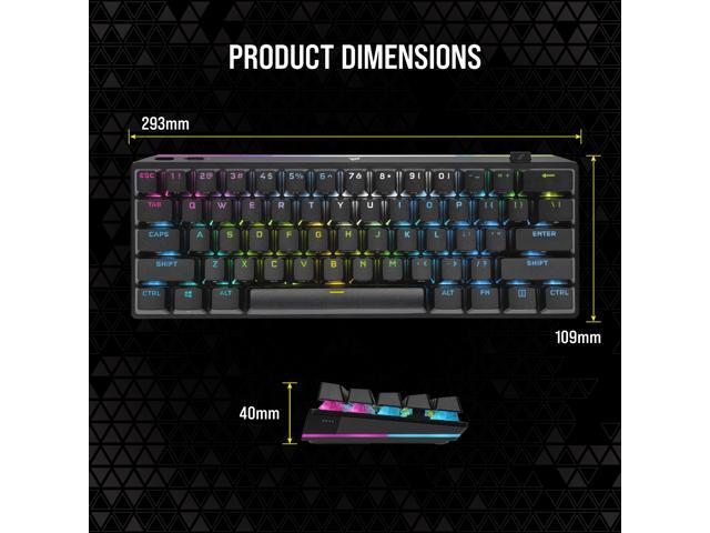 CORSAIR - K70 Pro Mini Wireless 60% RGB Mechanical Cherry MX SPEED Linear Switch Gaming Keyboard with swappable MX switches - Black - image 8