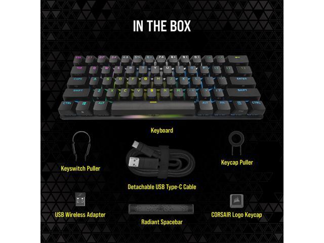 CORSAIR - K70 Pro Mini Wireless 60% RGB Mechanical Cherry MX SPEED Linear Switch Gaming Keyboard with swappable MX switches - Black - image 9