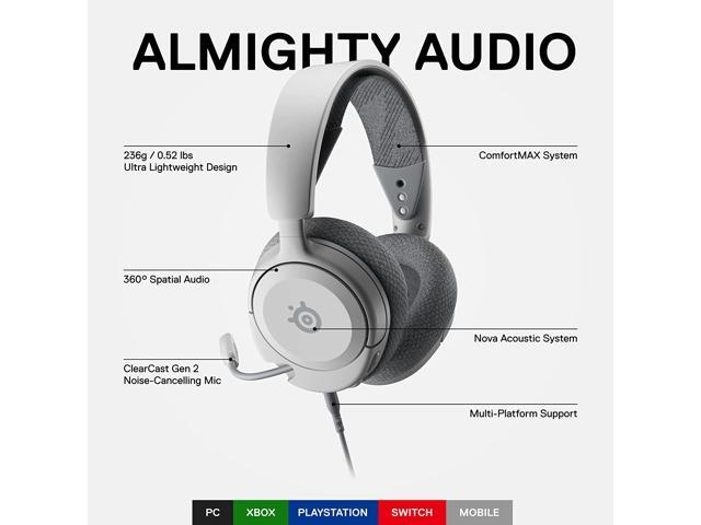 SteelSeries - Arctis Nova 1 Wired Gaming Headset for PC, PS5, and PS4 - White - image 3