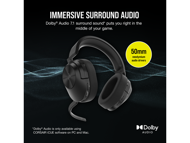 CORSAIR - HS Series HS55 Wireless Gaming Headset for PC, PS5, and Mobile - Carbon - image 5