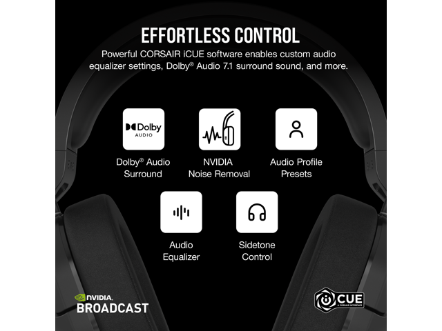 CORSAIR - HS Series HS55 Wireless Gaming Headset for PC, PS5, and Mobile - Carbon - image 8