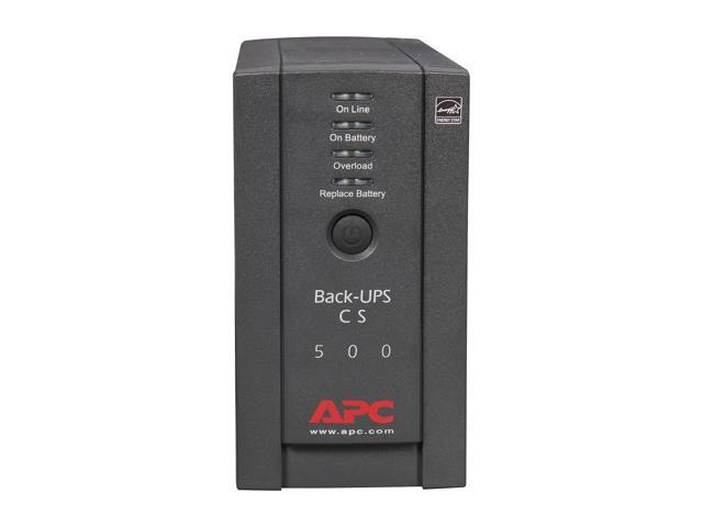 APC BK500BLK Back-UPS CS - UPS - External - Standby - AC 120 V - 300 Watt / 500 VA - Interfaces: 1 x modem - phone line - RJ-11, 1 x USB - 4 pin...
