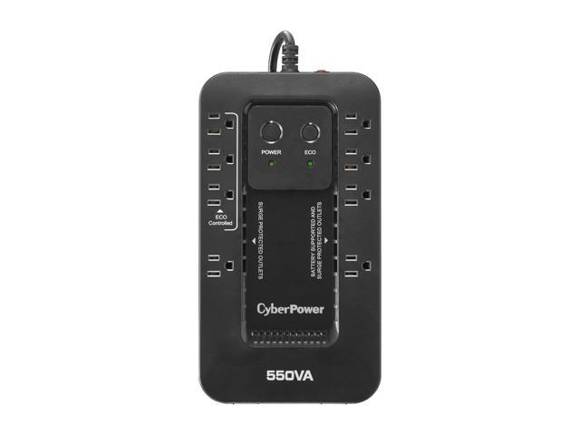 CyberPower EC550G Ecologic UPS Battery Backup and Surge Protector, 550VA/330W, 8 Outlets, ECO Mode, Compact, UL Certified - image 2