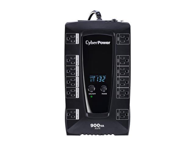 CyberPower AVRG900LCD Intelligent LCD UPS Systems - 900VA/480W, 120 VAC, NEMA 5-15P, Compact, 12 Outlets, LCD, PowerPanel