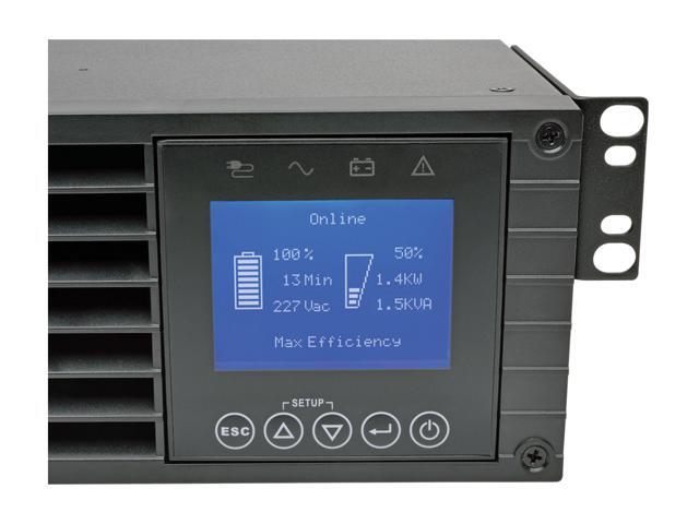 Tripp Lite SU3000LCD2UHV 3kVA 2.7kW Smart Online UPS, Double Conversion 208/240V, Extended Run, 2U Rack Mount, Energy Star, LCD, USB, DB9