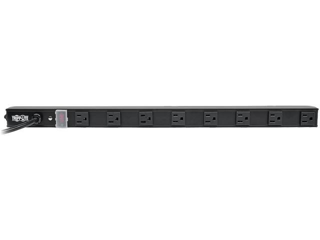 Tripp Lite 8-Outlet Vertical Power Strip, 120V, 15A, NEMA 5-15P, 15 ft. Cord, 24 in., Black Housing (PS2408B)