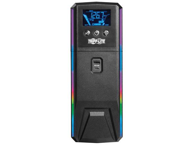 Eaton Tripp Lite Series 1500VA 900W 120V Pure Sine Wave Gaming UPS Battery Backup - LCD, AVR, RGB LEDs, USB Charging, Power Saving - Tower - AVR -...