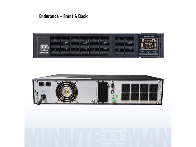 Minuteman END1500RT2U-L Endurance Series: True sine wave, Online UPS with Lithium batteries, rack or tower installation formats, 1500VA/1350W,...