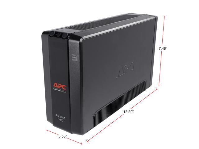 APC BX1000M Back-UPS 1000, Compact Tower, 1000VA, 120V, AVR, LCD, 8 NEMA outlets (4 surge) - Tower - AVR - 12 Hour Recharge - 4.30 Minute Stand-by...