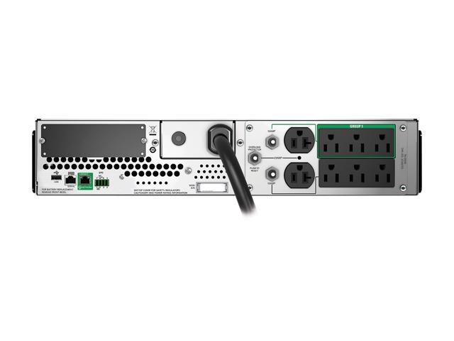 APC SMT2200RM2UC Smart-UPS, Line Interactive, 2200VA, Rackmount 2U, 120V, 6x NEMA 5-15R+2x NEMA 5-20R outlets, SmartConnect Port+SmartSlot, AVR, LCD