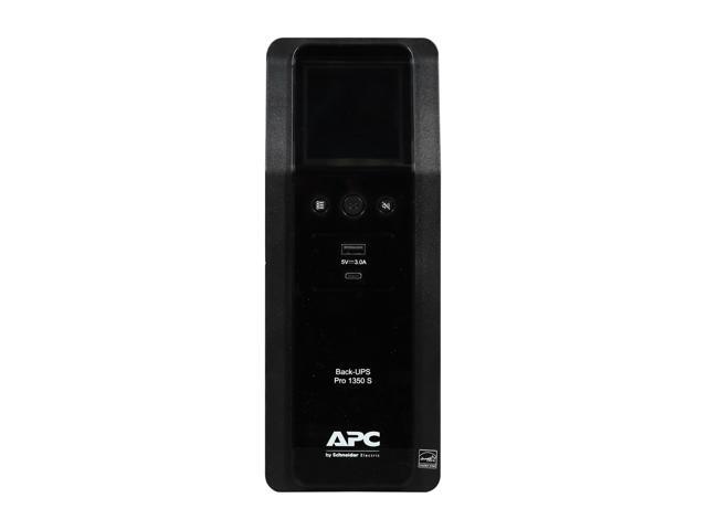 APC BR1350MS Back-UPS Pro, 1350VA/810W, Tower, 120V, 10x NEMA 5-15R outlets, Sine Wave, AVR, USB Type A + C ports, LCD, User Replaceable Battery -...