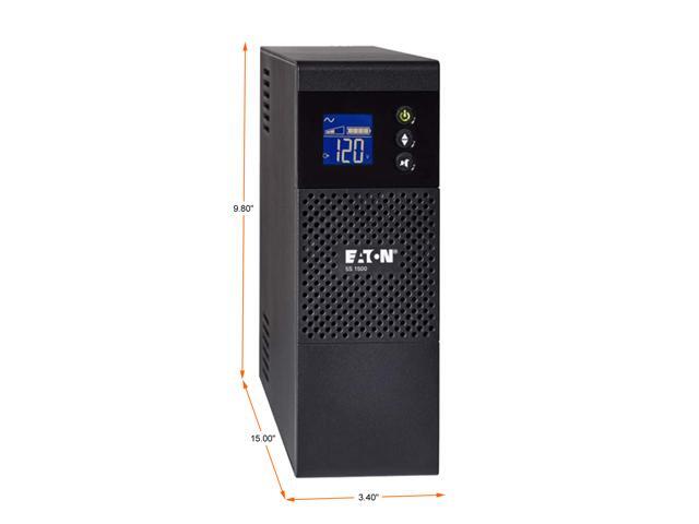 Eaton 5S1500LCD 5S UPS 1500VA 900 Watt 120V LCD Line-Interactive Battery Backup ECO USB - Tower - 2 Minute Stand-by - 110 V AC Input - 115 V AC...