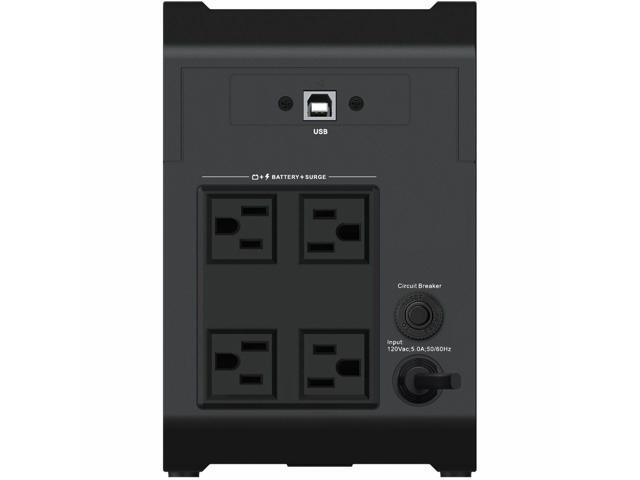Vertiv PowerUPS 200 Essential Line Interactive Series PSA6E-600LVT, 600VA/360W, Automatic Voltage Regulation, Power Supply, Battery Backup, Basic...