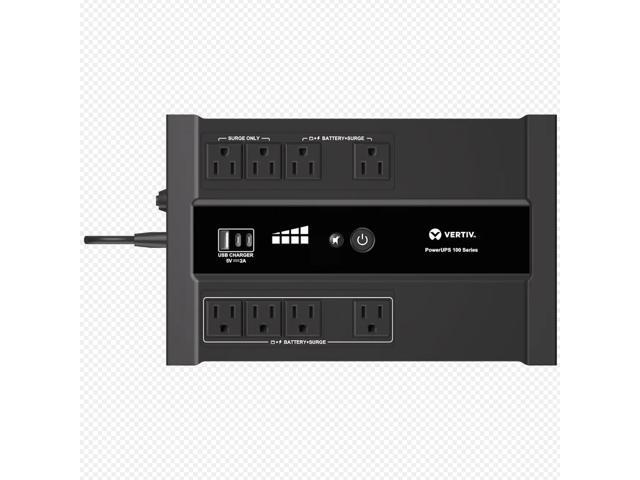 Vertiv Liebert PST6-1100LVMT PowerUPS 100 UPS, PST6-1100LVMT, 1100VA/670W 120V Standby Power, 8 Outlets, Battery Backup w/Surge Protection, USB C+A...