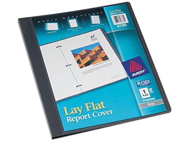 Avery 47781 Polypropylene Report Cover, Flex Fastener, Letter, 1/2' Capacity, Clear/Gray
