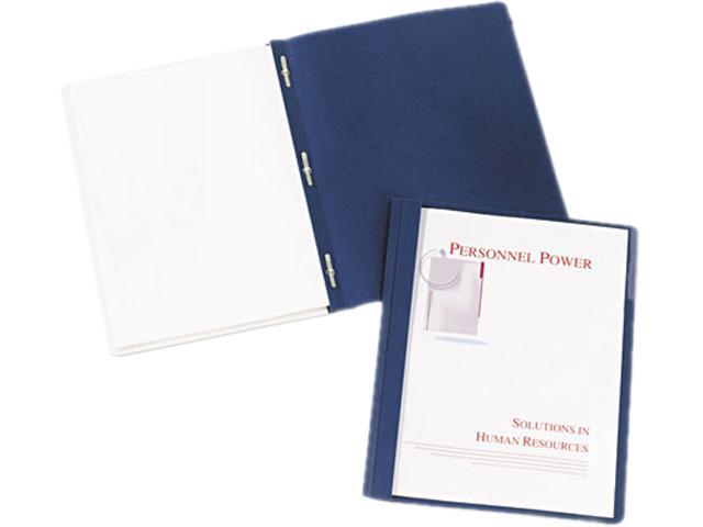 Avery 47961 Coated Paper Report Cover, Tang Clip, Letter, 1/2' Capacity, Clear/Blue, 25/Box