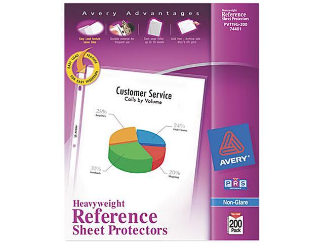 Avery 74401 Nonglare Heavyweight Sheet Protector, 200 Protectors (74401)
