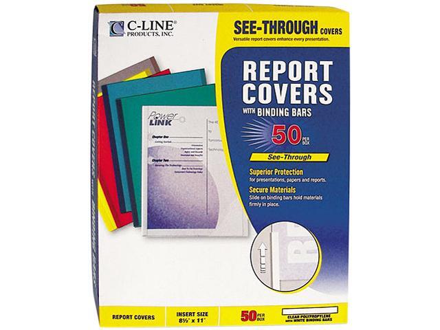 C-line 32457 Report Cover w/Binding Bar, Letter, 1/8' Capacity, 50/Box