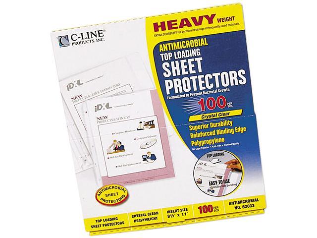 C-line 62033 Top-Load Sheet Protectors, 3-Hole Punched, Letter, 100/Box