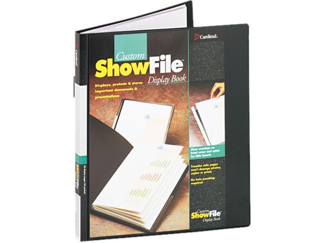Cardinal 50232 ShowFile Display Book w/Custom Cover Pocket, 24 Letter-Size Sleeves, Black