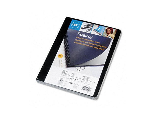 2001712 GBC Leather-Look Binding System Covers, 11-1/4 x 8-3/4, Black, 50 Sets/Pack