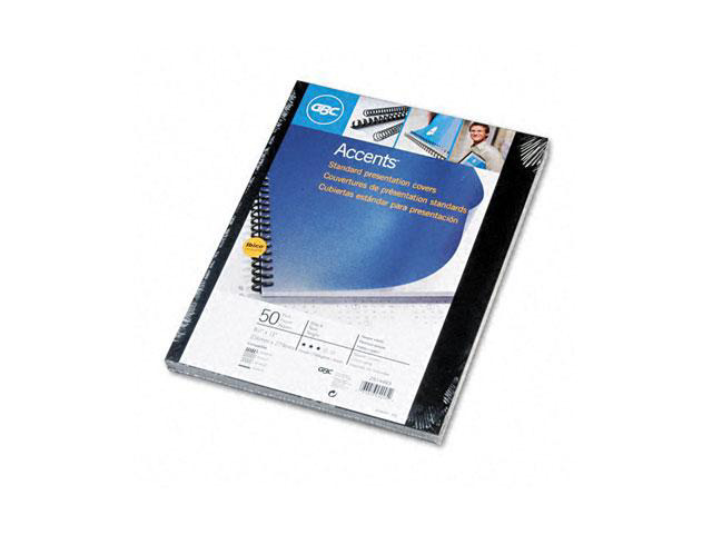 2514493 GBC Opaque Plastic Presentation Binding System Covers, 11 x 8-1/2, Black, 50/Pack