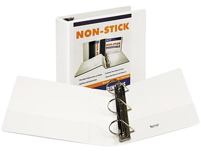 Samsill 16487 Nonstick D-Ring View Binder, 11 x 8-1/2, 3' Capacity, White