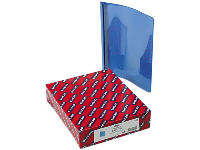 Smead 87452 Poly Report Cover, Tang Clip, Letter, 1/2' Capacity, Clear/Blue, 25/Box