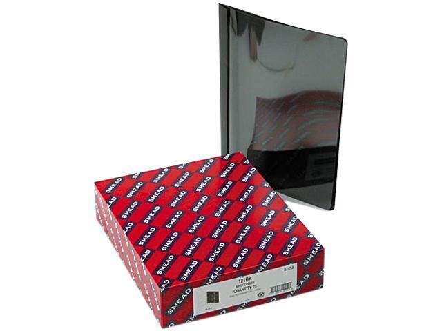 Smead 87453 Poly Report Cover, Tang Clip, Letter, 1/2' Capacity, Clear/Black, 25/Box