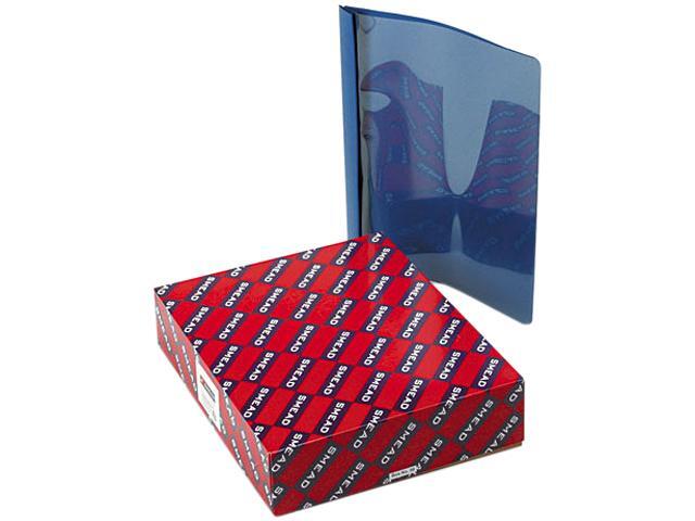 Smead 87455 Poly Report Cover, Tang Clip, Letter, 1/2' Capacity, Clear/Dark Blue, 25/Box