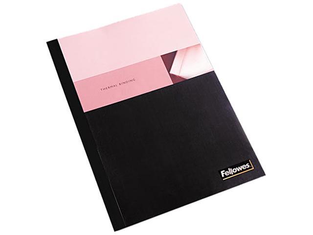 5222801 Fellowes Thermal Binding System Covers, 60 Sheets, 11-1/8 x 9-3/4, Clear/Black, 10/Pack