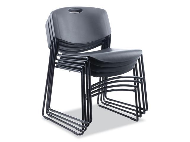 Alera Resin Stacking Chair - Black - 4/Carton ALECA671