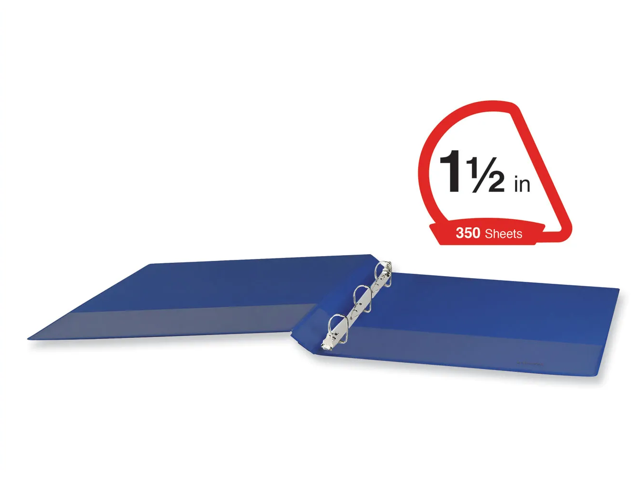 Universal Slant D-Ring View 3 Ring Binder - 1.5' Capacity - 11 x 8.5 - Navy Blue UNV20718