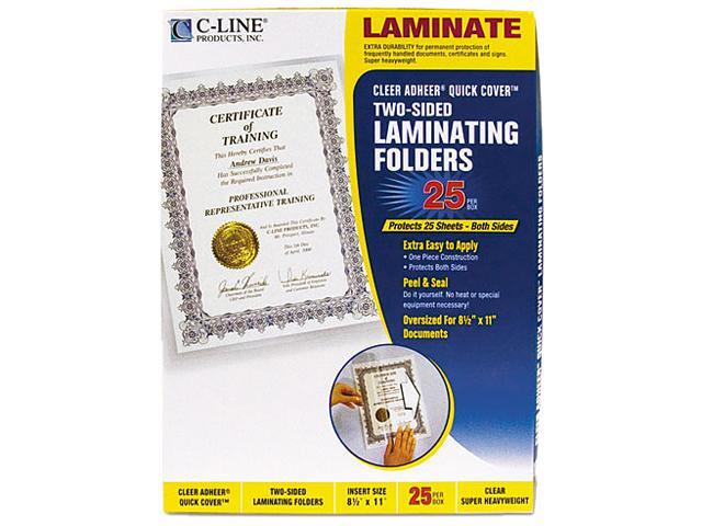 65187 C-Line Quick Cover Laminating Folders, 12 mil, 9 1/8 x 11 1/2, 25/Pack