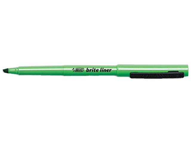 BIC BL11-GN Brite Liner Highlighter, Chisel Tip, Fluorescent Green Ink, 12 per Pack