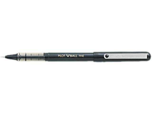 Pilot 35112 VBall Roller Ball Stick Pen, Liquid Ink, Black Ink, Fine Point, Dozen
