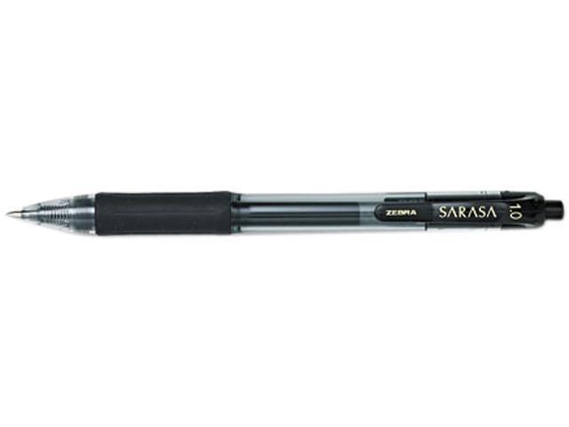 Zebra 46610 Sarasa Roller Ball Retractable Gel Pen, Black Ink, Bold, Dozen
